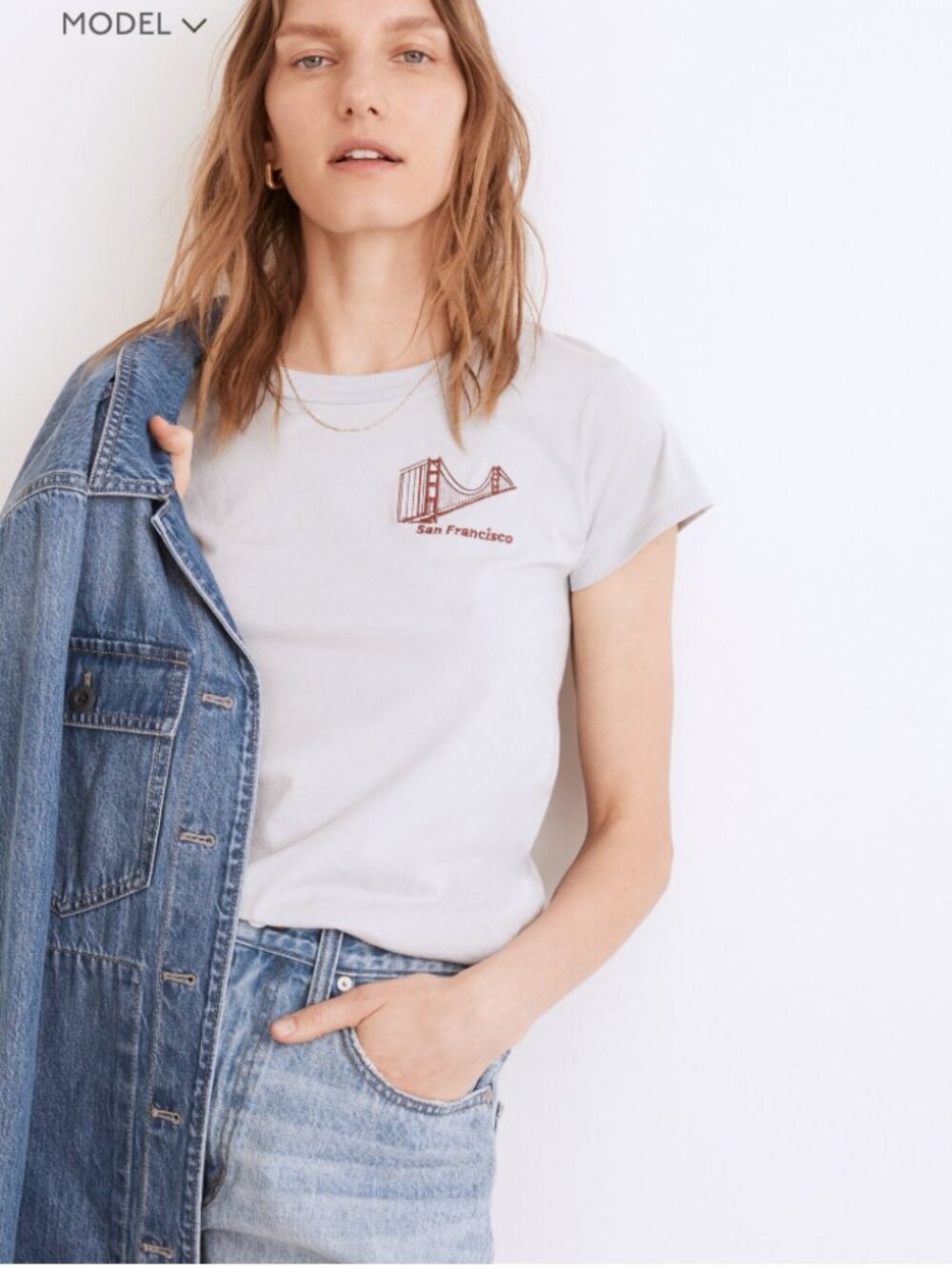 NWT Madewell x Made Some Souvenirs Embroidered Perfect Vintage Tee